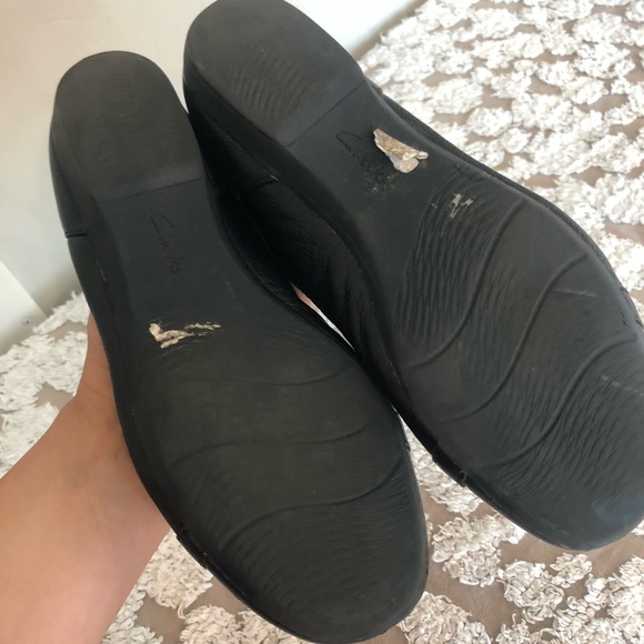 Clark’s Candra Glare Black Flats sz 7 1/2 - Picture 5 of 8